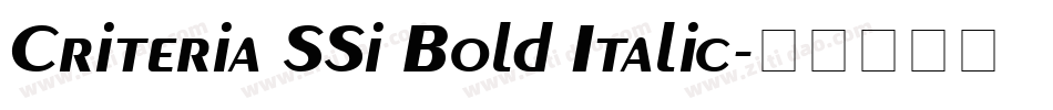 Criteria SSi Bold Italic字体转换